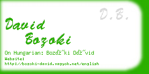 david bozoki business card